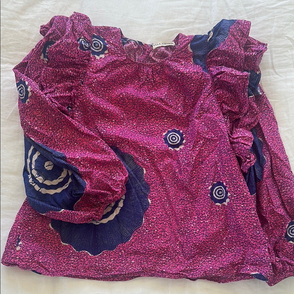 Ulla Johnson Pink and Blue Blouse